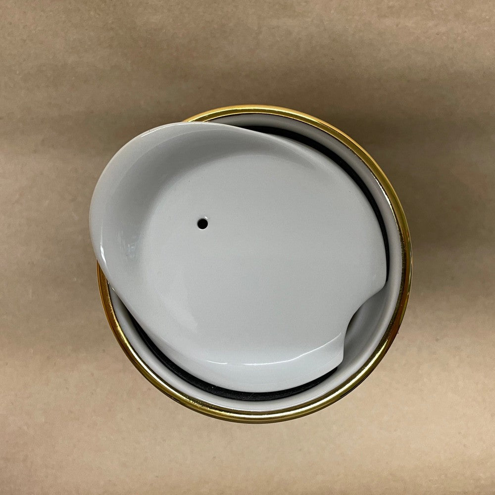 Starbucks 30th Anniversary Swarovski Gold Trim Ceramic Tumbler Mug-2014